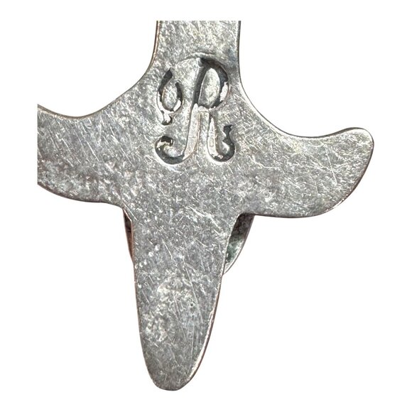 Navajo Sadie Randolph Sterling Silver Large Sandcast Turquoise Naja Pendant 34g - Picture 4 of 7